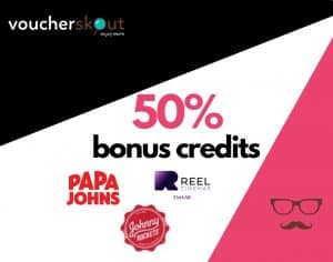 VoucherSkout 50% bonus credit offer